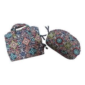 Vera Bradley Blue and‎ Green Cosmetic Bag Set